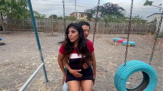 fun sex in public park with my fucking whore girlfriend and a horny stranger